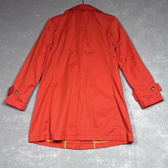 Talbots Jacket Womens Size 6 Orange Trench Coat Lightweight Buttons $189 - Picture 9 of 15